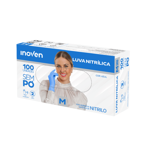 Luva Nitrílica S/Pó (M) - Inoven